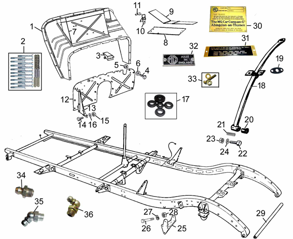 Image for Chassis.Bulkhead wingbrace & fittings